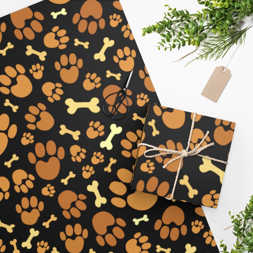 Paw Print Wrapping Paper ,Present Gift Wrap, Christmas Wrapping Paper,Dog  Wrapping Paper , Dog Gift, Holiday Wrapping Paper