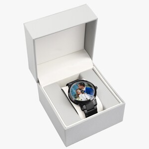 Personalized Photo Automatic Watch, Custom Steel Strap Timepiece with Indicators, Wedding and Anniversary Gift image 7