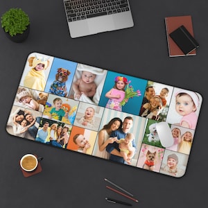 Personalized Customized Mouse Pad, Office Desk Decor, Photo Desk Mat, Your Photo Gallery Personalized Custom Desk Mat, Photo Gift Idea