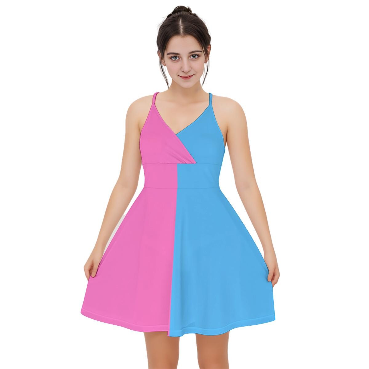 Pink & Blue Gender Reveal Dress: Baby Shower Cami Outfit