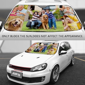 パーソナライズされた写真の自動車用サンシェード、カスタムフェイスの自動車用サンシェード、車用サンシェード、お父さんへの家族へのギフト、車用自動車用サンシェード、車のフロントガラス