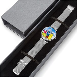 Personalized Ultra Thin Stainless Steel Watch, Custom Photo Timepiece image 8