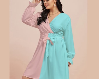 Gender Reveal Maxi Dress  Pink Blue Colorblock Maternity Baby Shower Outfit  - Etsy