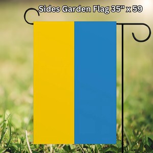 Stand With Ukraine Garden Flag, 35 x 59 Inch Double Sided, We Stand With Ukraine Flag, Ukrainian Flag, Support Ukraine , Ukraine Pride Peace