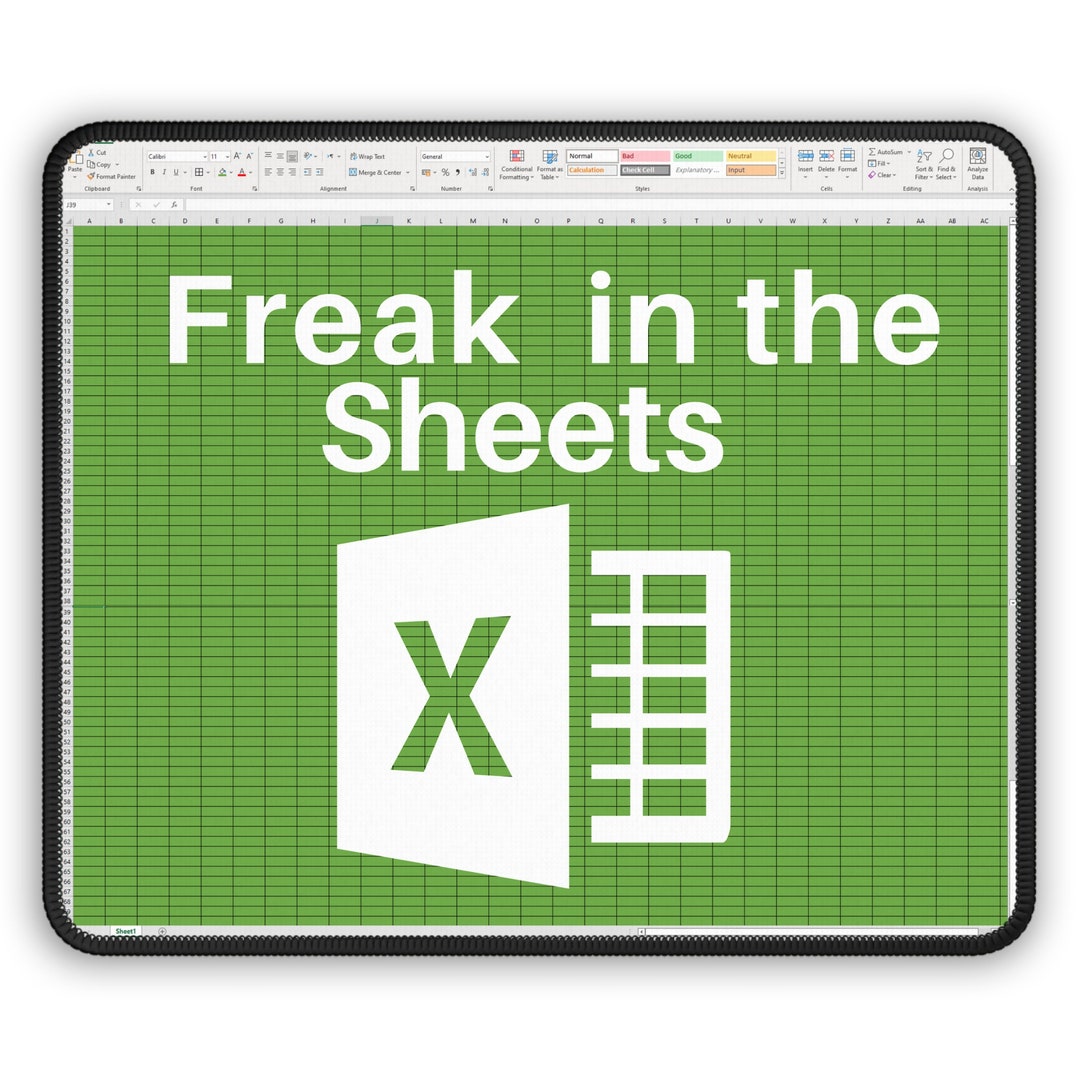 Freak in the Sheets Spreadsheet Mouse Pad funny Spreadsheet Etsy