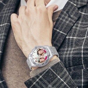 Personalized Stainless Steel Photo Watch for Men & Women | Unisex Business Watch | Custom Picture Gift image 3
