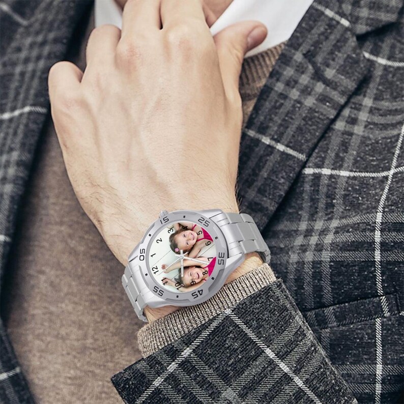 Personalized Stainless Steel Photo Watch for Men & Women | Unisex Business Watch | Custom Picture Gift image 3