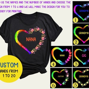 Personalizable Grandma heart t shirt PNG ,Grandma Heart Design ,Grandma Mom Nana Mama Abuela PNG File Design Png ,sublimation print files