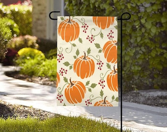 Bandera de jardín con forma de calabaza otoñal, decoración de patio para la cosecha de otoño, bandera de porche para el Día de Acción de Gracias, 31,75 x 45,72 cm (12,5 x 18 pulgadas)