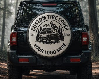 Custom SUV Spare Tire Cover 14-19 Inch | Waterproof PVC Leather | Personalized Logo, Text or Design | Outdoor Off-Road Protection
