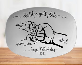 Personalized Dad Grill Platter, Custom BBQ Serving Tray