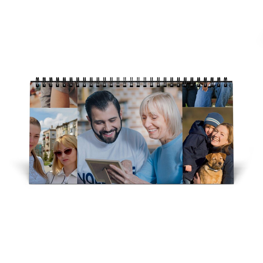 Personalized Photo Collage Desk Calendar 2026 | Custom Simplex Grid ...