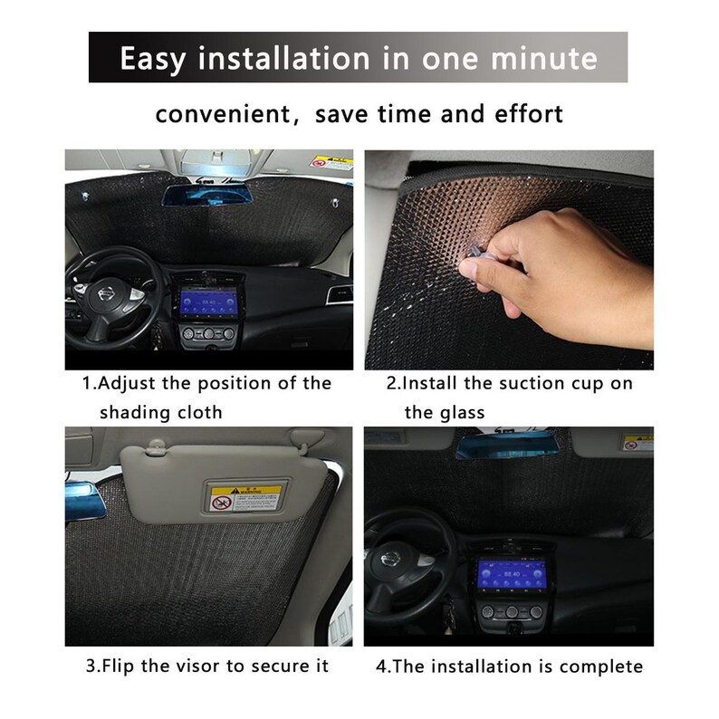 Half Blue Half Pink Car Sunshade Colorblock Windshield Sun Visor ...