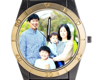 Orologio unisex personalizzabile: quadrante con foto personalizzata, cinturino in silicone