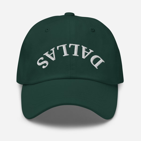 Upside Down Dallas Dad Hat, Dallas Dallas Hat, Dad Hat, Inverted Dallas bestickte Mütze