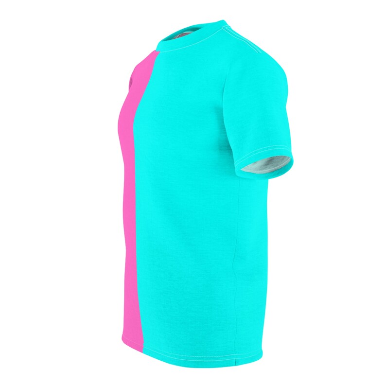 Pink and Blue Half and Half Tee Shirt Split Tee Twotoned Shirt Gender