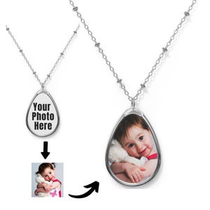 Personalized Photo Oval Necklace, Custom Photo Oval Necklace, Gifts for Him, Gifts , Personalized Mother&#39;s Day Gift ,Mother&#39;s Day Jewelry