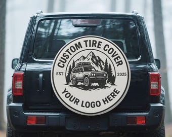 Custom SUV Spare Tire Cover 14-19 Inch | Waterproof PVC Leather | Personalized Logo, Text or Design | Outdoor Off-Road Protection