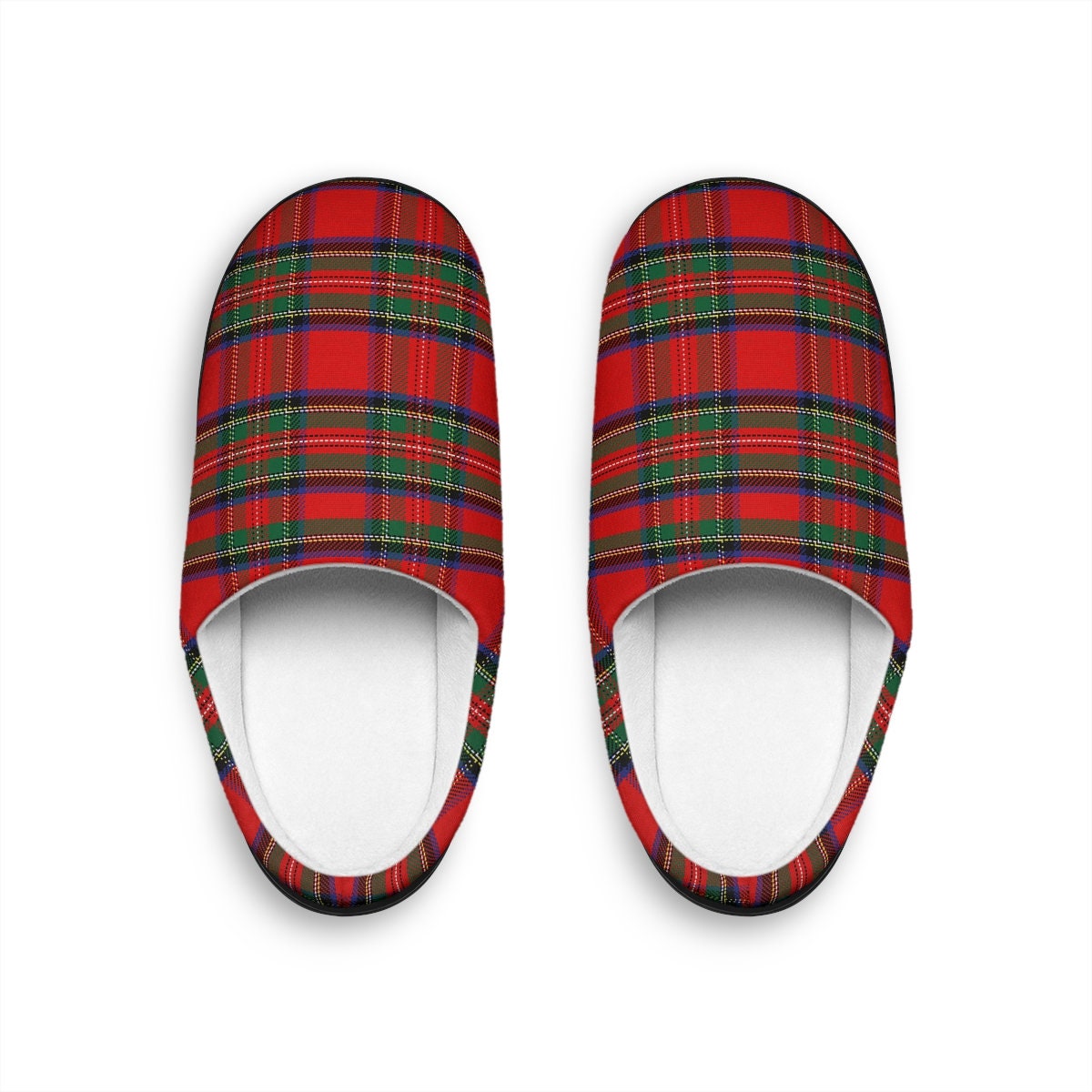 Mens red shop plaid slippers