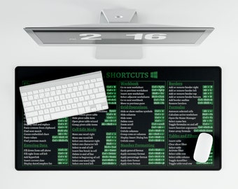 Excel Shortcuts Desk Mats, Excel Shortcut Mouse Pad,Excel Shortcut Accountant Office Gift,Excel Shortcut, Coworker Gifts Desk Mats ,Tax Prep