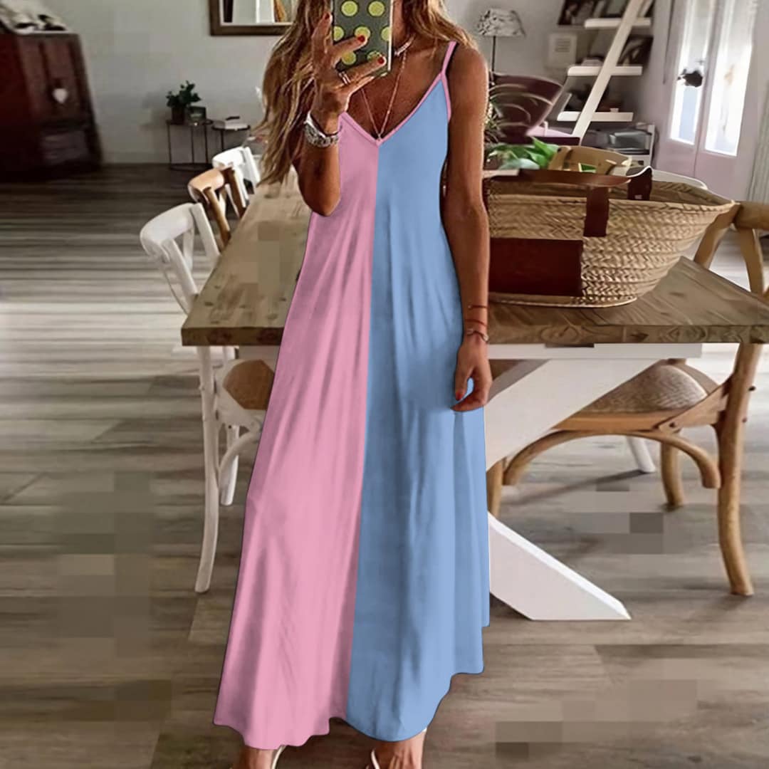 pink tiered maxi dress Lyricah Tiered Tie Back Maxi Dress