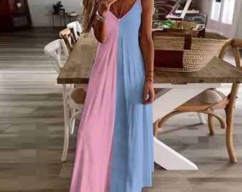 Pink & Blue Gender Reveal Dress: Maternity Photoshoot Gown