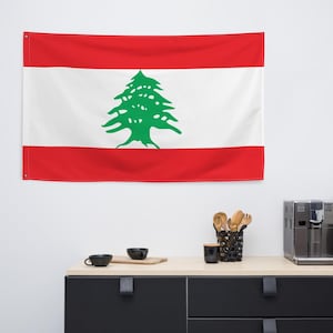 Lebanon Flag: Cedar Tree, Lebanese Pride Decor, Double-Sided