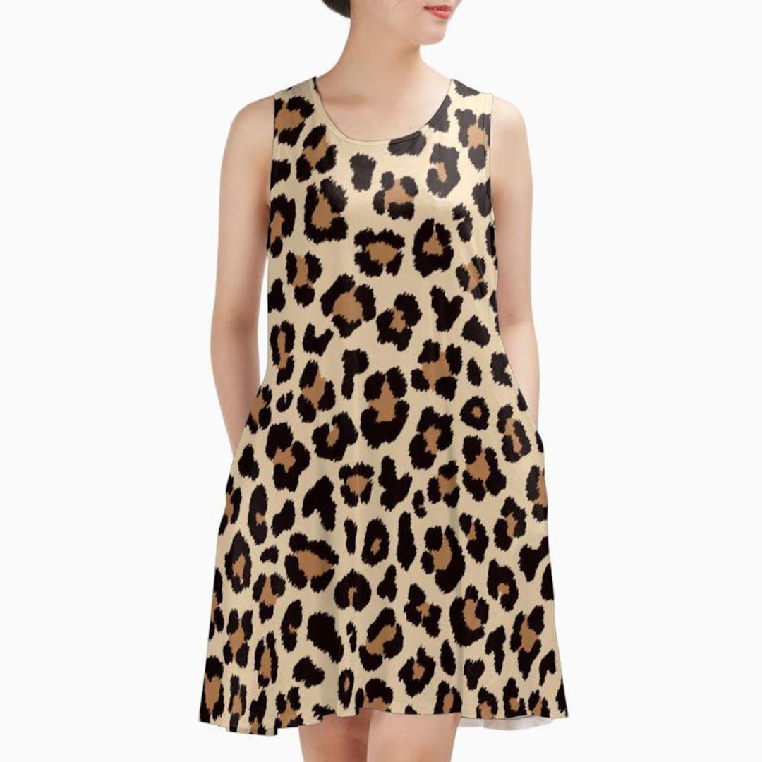Leopard Print Sleeveless Dress: Wild Animal Pattern - Etsy