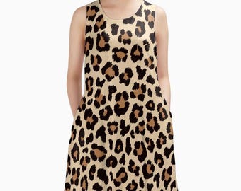 Vestido sin mangas con estampado de leopardo: estampado de animales salvajes