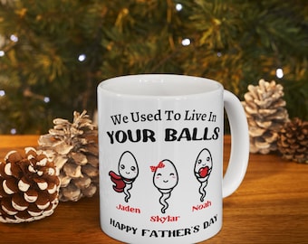 We Use To Live In Your Balls-mok, mok sperma, grappig cadeau voor papa, Vaderdagcadeaus, Vaderdagmok, mok papa, cadeau voor echtgenoot, cadeau voor papa