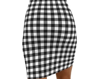 Black and white buffalo plaid skirt womens hotsell