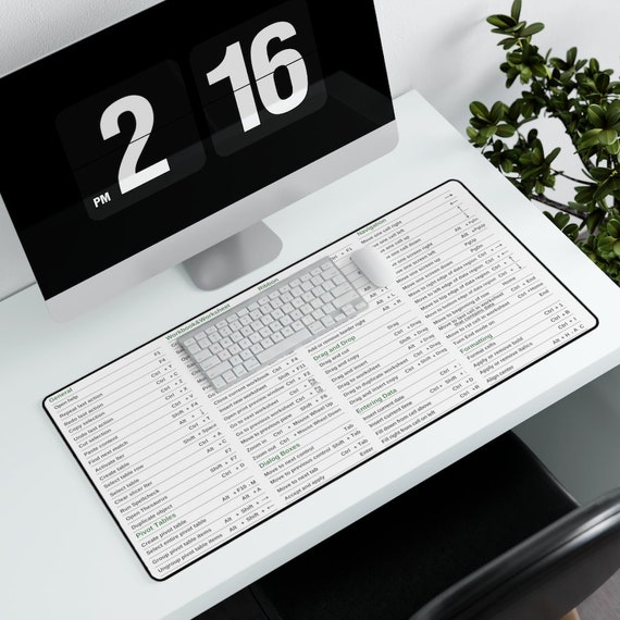 Tappetini da scrivania con scorciatoie Excel, tappetino per mouse