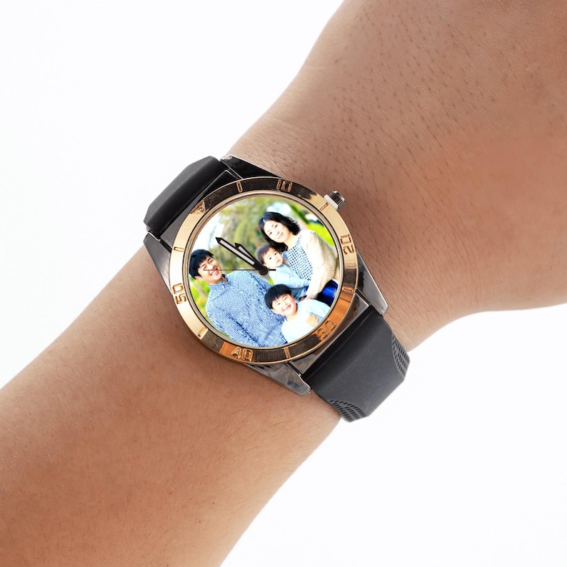 Customizable Unisex Watch: Personalized Photo Dial, Silicone Band image 3
