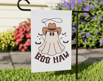 Halloween Decor | Cute Halloween Ghost Garden Flag | Haunted House | Funny boo haw Home Banner | Skeleton Garden Flag Garden & House Banner
