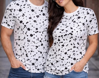 Dalmatian Print Men's T-Shirt: Handmade AOP Costume Shirt