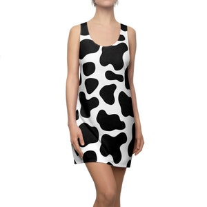 Cow Women&#39;s Cut & Sew Racerback Dress (AOP)