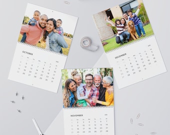 Personalisierter Fotokalender 2027 | Personalisierter Wandkalender | Familie Bilderkalender Geschenk | Einzigartiger Foto-Planer / Home-Dekor