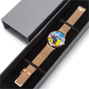 Personalized Ultra Thin Stainless Steel Watch, Custom Photo Timepiece image 5