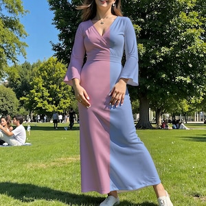fitted lace wedding dress Pink&Blue Tie Dye Mesh Ruched Cami Gender Reveal Maternity Maxi Dress As Shown / L
