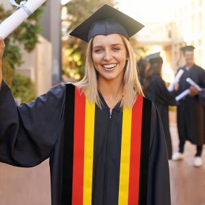Germany Flag Graduation Sash, Deutsche Flagge  Stole International Study Abroad Adult Unisex