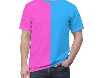 ピンクとブルーのツートンカラーTシャツ – 性別発表Tシャツ - Etsy 日本