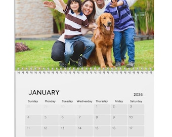 Personalisierter Fotokalender 2027 | Personalisierter Wandkalender für die Familie | Einzigartiger Monatsplaner Geschenk | Home & Office Bild Dekor