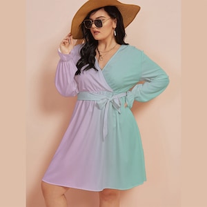 pink and blue dress for gender reveal plus size Pink & Blue Gender Reveal Dress: Maternity Photoshoot Gown