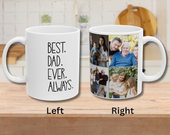 Collage de taza personalizado, regalo para el Día del Padre, taza con foto personalizada para papá, abuelo, esposo, taza de cerámica para café con diseño de imagen de 11 oz y 15 oz.