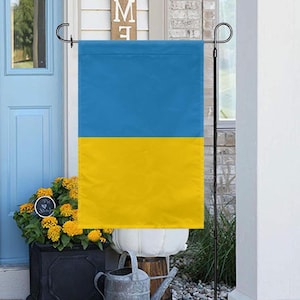 Stand With Ukraine Garden Flag, 12x18 Inch Double Sided, We Stand With Ukraine Flag, Ukrainian Flag, Support Ukraine , Ukraine Pride Peace