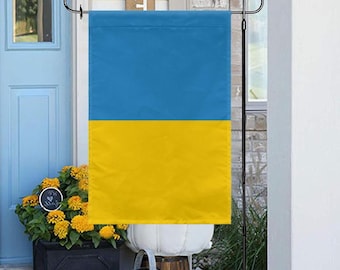 Bandera de jardín de Ucrania, 30 x 45 cm, doble cara. Apoyamos a Ucrania. Orgullo y paz en Ucrania.