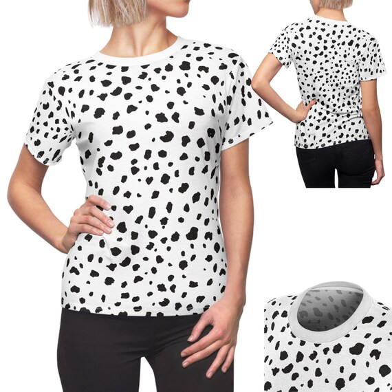 Dalmatian Women s Shirt Dalmatian Print Women s Shirt Dalmatian Halloween Adult Costume Dalmatian Dalmatian Print Women s Cut Sew Tee Etsy