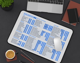 Excel Shortcuts Desk Mat, Excel Super Shortcuts Mouse Pad, Desk Mat, Mouse Pad, Accountant, Excel Shortcuts, Excel Desk Mat