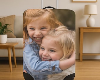Personalized Photo Luggage Cover – Custom Suitcase Protector, Travel Gift