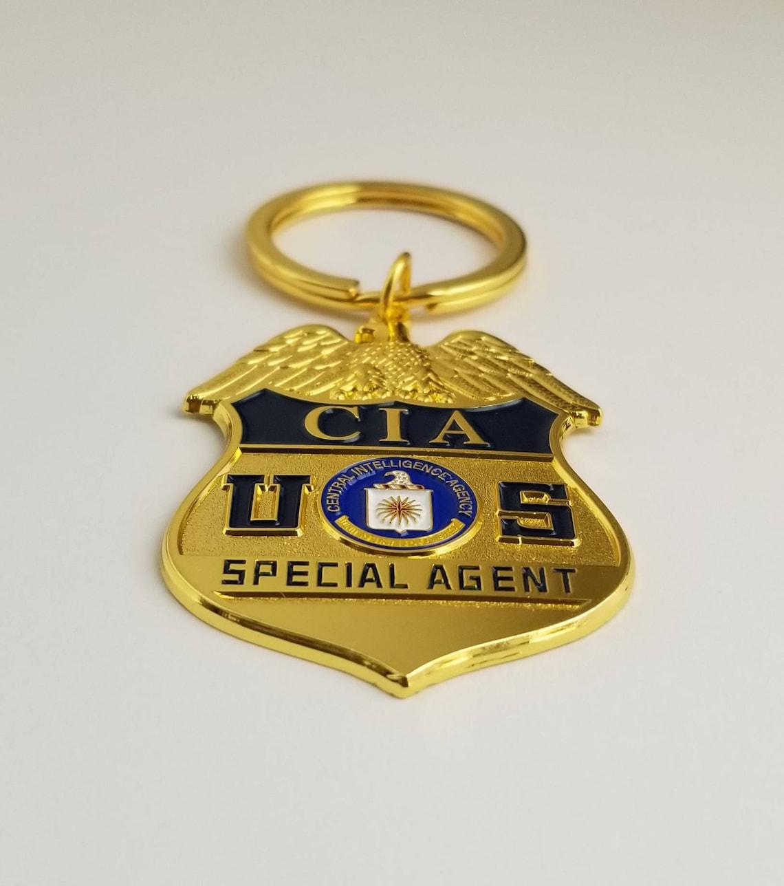 CIA Special Agent Mini Badge Metal Keychain Etsy